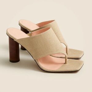 NWOB J.Crew Rounded Hell Thong Sandals In Linen Size 8.5
